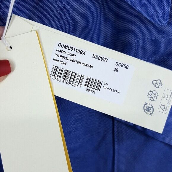 MARNI Barn Jacket Mens Size 48 Blue Overdyed Cotton Canvas Adjustable $1550 - Picture 7 of 10